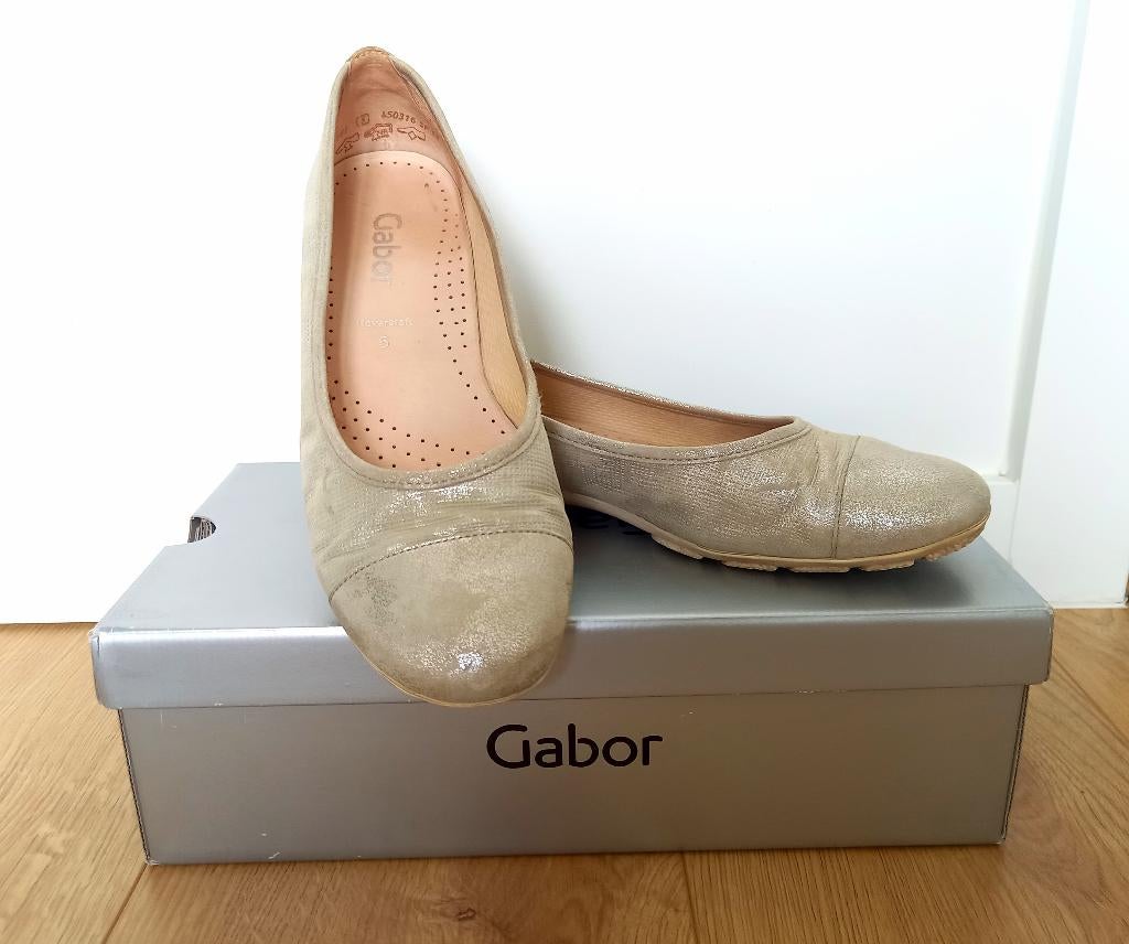 GOUDEN BALLERINA’S - GABOR–MAAT 38 (50€ ipv 90€) ALS NIEUW!, Kleding | Dames, Schoenen, Gabor, Ophalen of Verzenden, Zo goed als nieuw