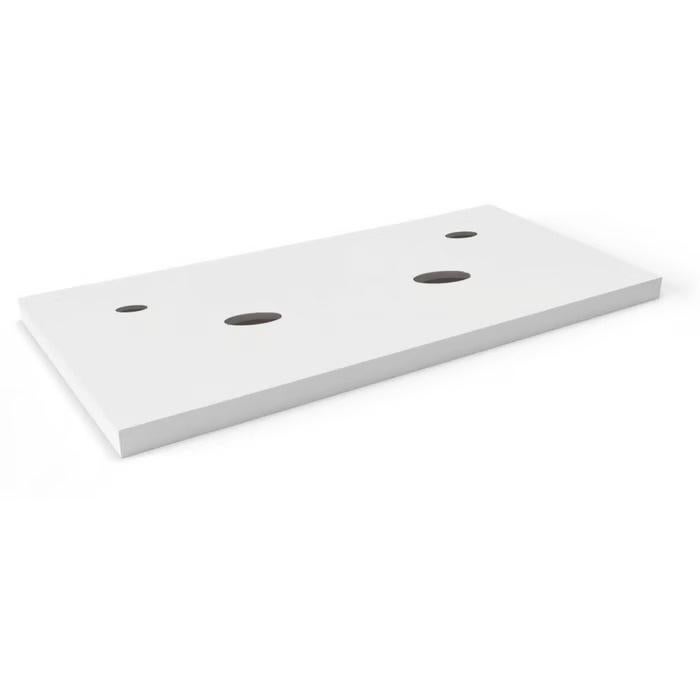 Mat witte wastafel blad 120x45x2cm voor dubbele lavabo, Doe-het-zelf en Bouw, Sanitair, Nieuw, Wastafel, Ophalen