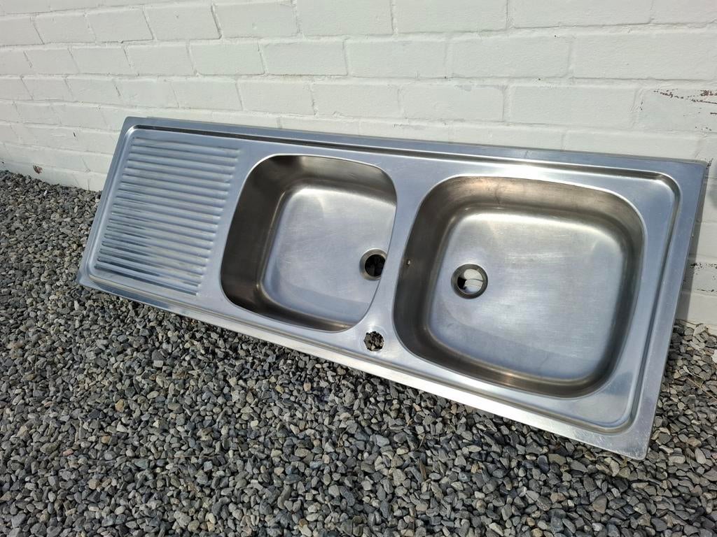 Double bac évier inox., Maison & Meubles, Enlèvement