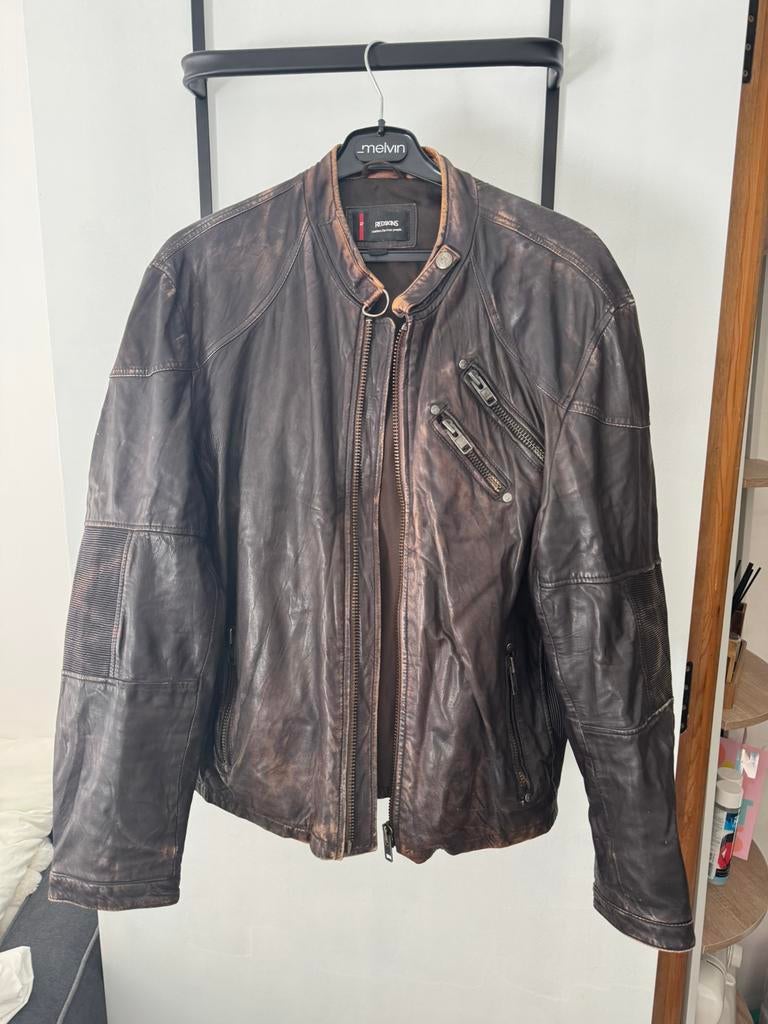 Veste en cuir d’agneau de marque Redskins XXL, Enlèvement, Porté, Autres tailles, Brun