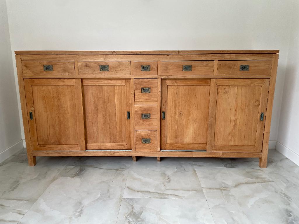 Teak dressoir 2m20, Huis en Inrichting, Ophalen, Zo goed als nieuw, Teakhout