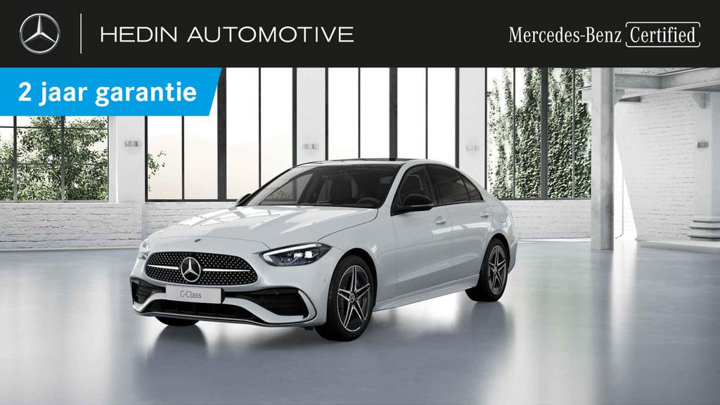 Mercedes-Benz C-klasse 300 e AMG Line Night Pack | Panoramis, Auto's, Mercedes-Benz, Automaat, 4 deurs, Gebruikt, Zwart