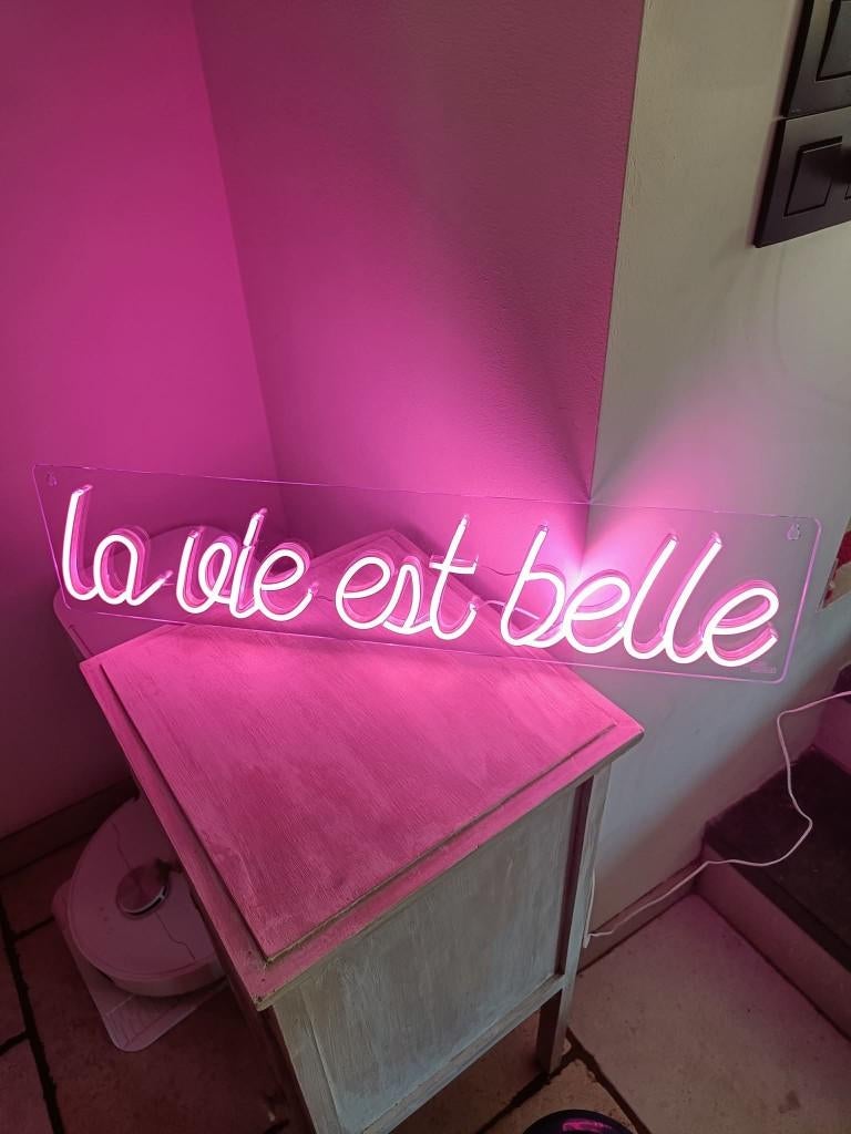 enseigne lumineuse La vie est belle, Collections, Marques & Objets publicitaires, Enlèvement