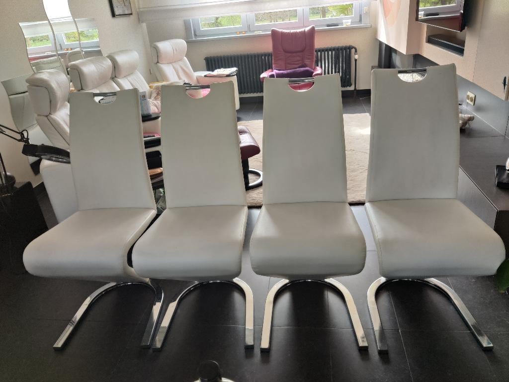 EETKAMER STOELEN, Ophalen, Wit, Zo goed als nieuw, Vier