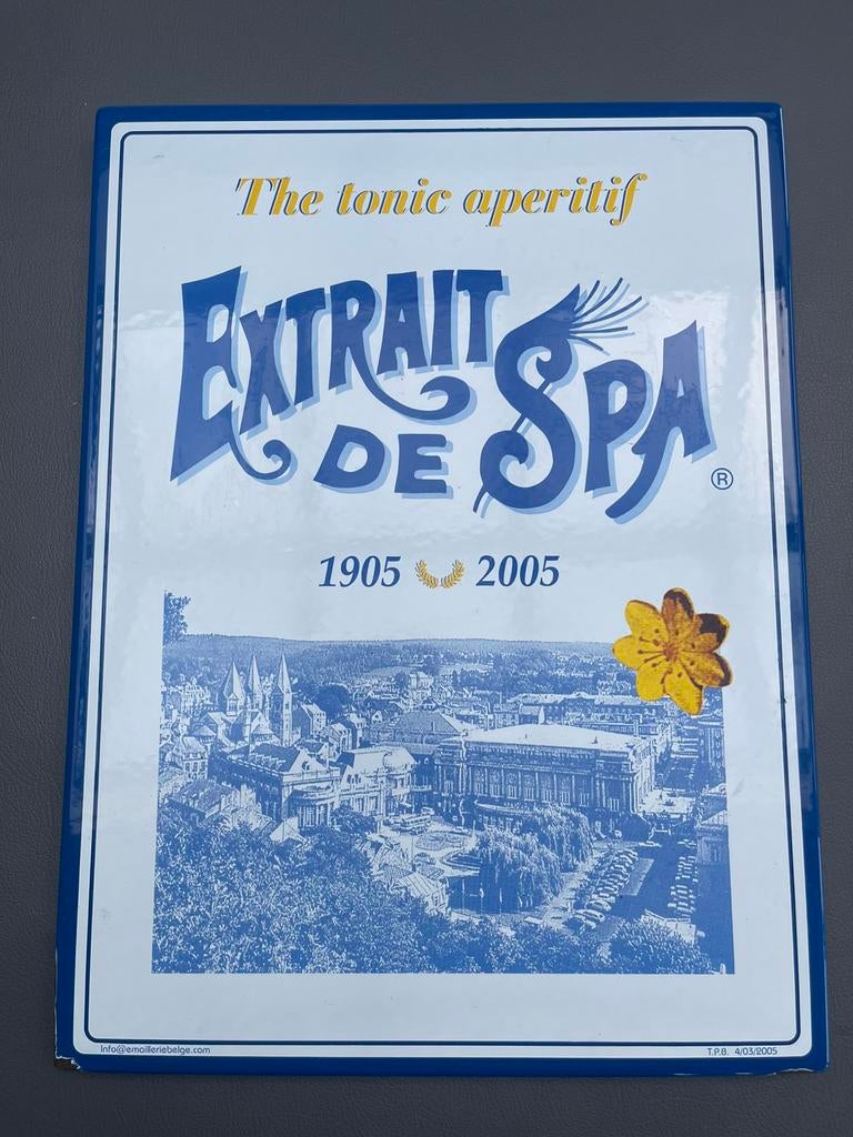 Emaille plaat Extrait de spa, Ophalen