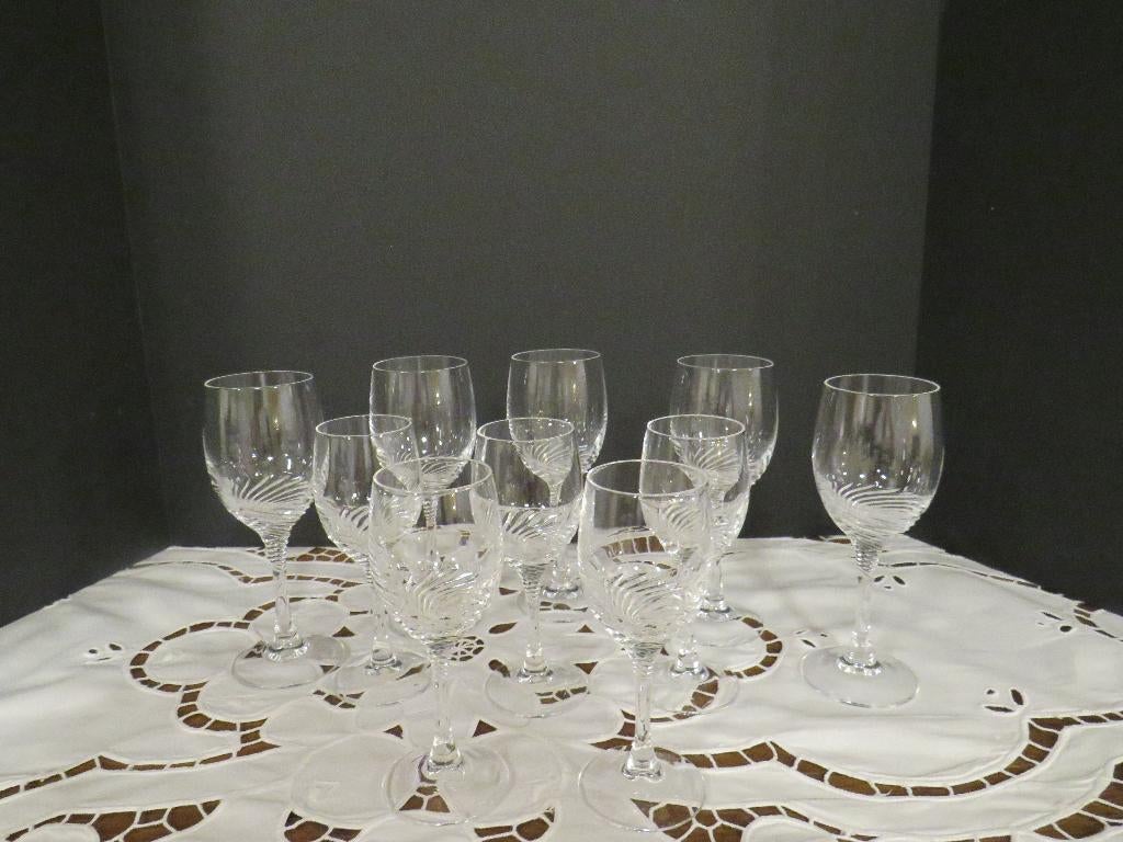 10 kristallen glazen, Verzamelen, Wijnen, Ophalen of Verzenden, Zo goed als nieuw, Rode wijn