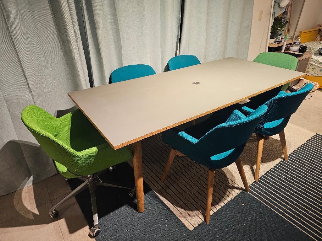 Hay eettafel 200x90x74 cm topblad linoleum, Ophalen, 200 cm of meer, 50 tot 100 cm, Zo goed als nieuw