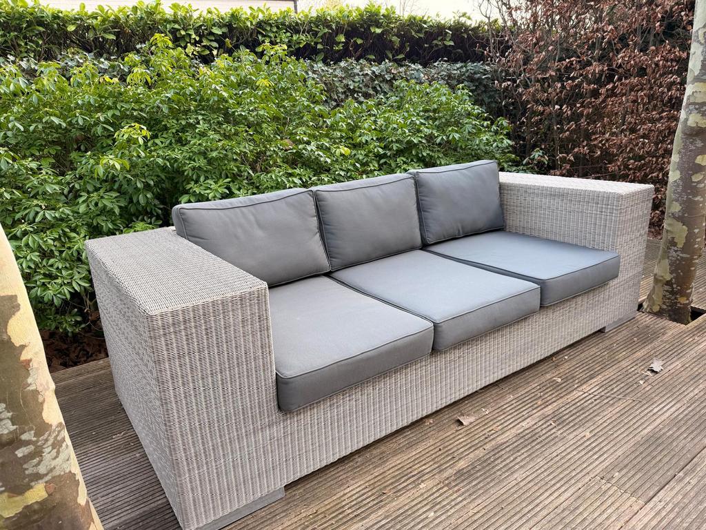 3-zit tuinzetel met kussens, Tuin en Terras, Tuinsets en Loungesets, Ophalen, Zo goed als nieuw