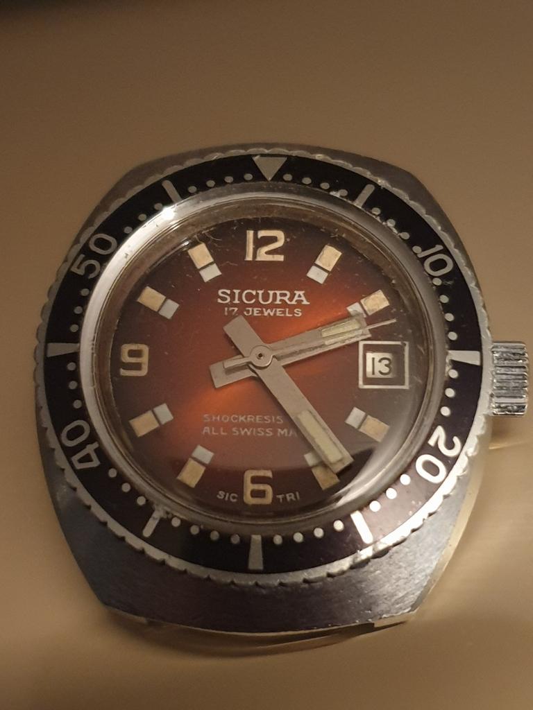 Montre de plongée Sicura by Breitling, Montre-bracelet, Enlèvement ou Envoi, Breitling, Cuir