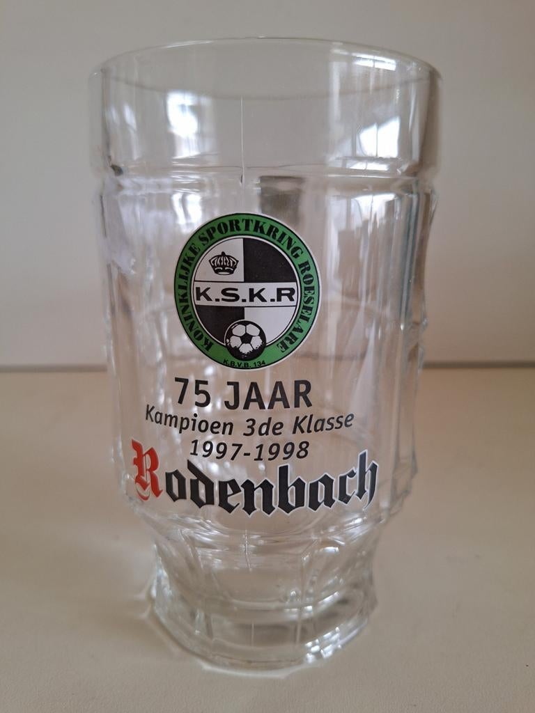 0,5 liter glazen bier pot brouwerij Rodenbach Roeselare, Verzamelen, Biermerken, Ophalen of Verzenden