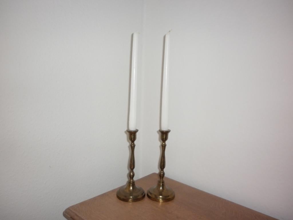 koppel koperen kandelaars, Ophalen of Verzenden