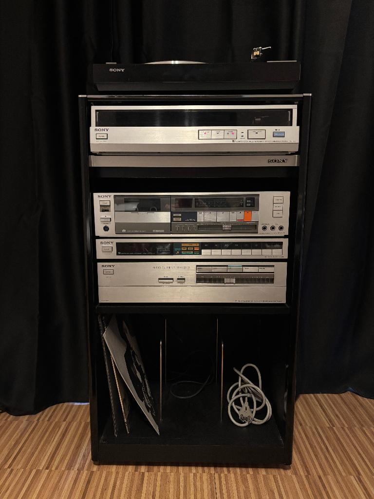 Ensemble Sony TA-AX6 + ST-JX5 + TC-FX66 + PS-FL5 + RACK, Enlèvement, Utilisé, Sony