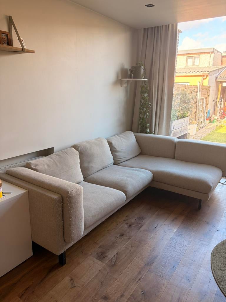 Zetel met chaise longue, 250 à 300 cm, Enlèvement, Utilisé, Tissus