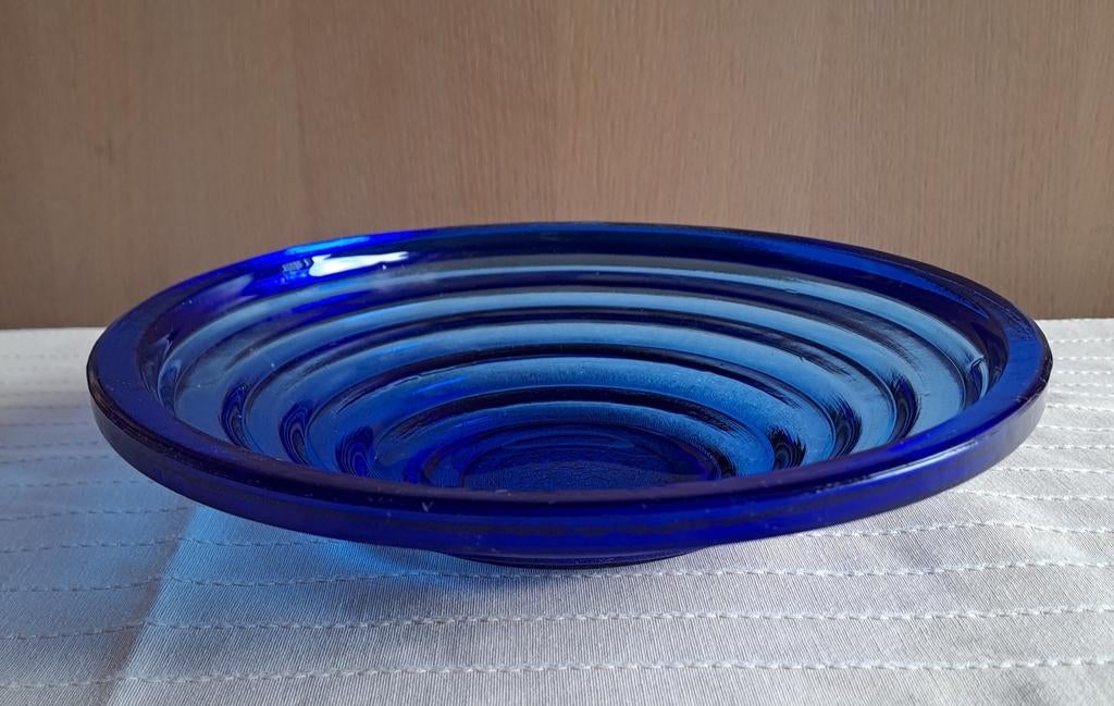 Vintage kobaltblauw schaal, Antiek en Kunst, Ophalen