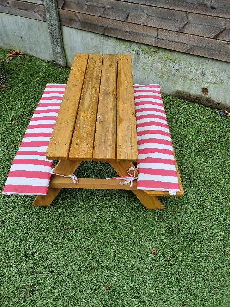 Picknicktafel kinderen, Jardin & Terrasse, Tables de pique-nique, Enlèvement, Utilisé, Rectangulaire, Bois