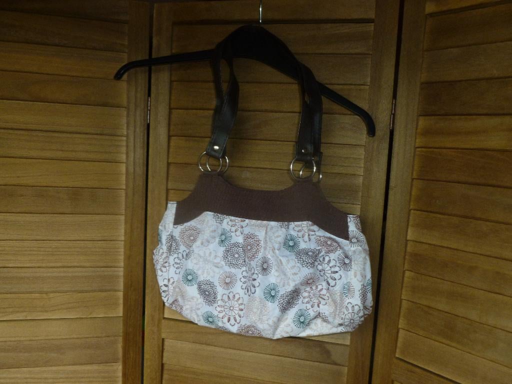 Stoffen tas, bruin/beige, Bijoux, Sacs & Beauté, Sacs | Sacs Femme, Enlèvement, Comme neuf, Beige