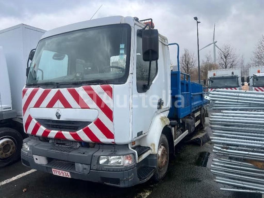 Camion plateau ridelle avec grue - Renault - MIDLUM 12 .220, Autos, Achat, Entreprise, TVA déductible, Autres carburants