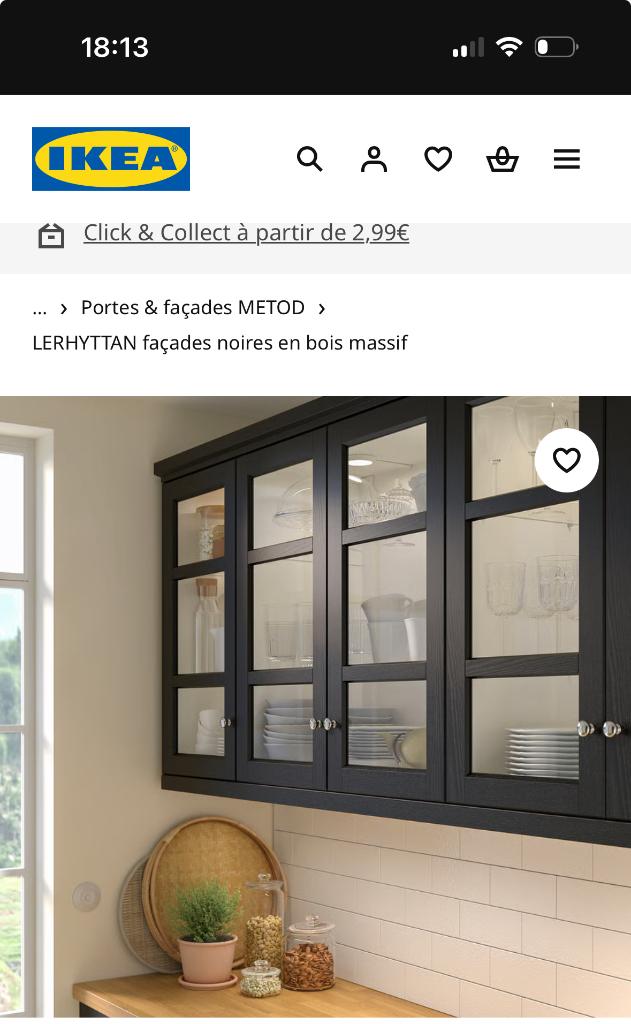 Porte vitrée ( IKEA) cuisine, Enlèvement