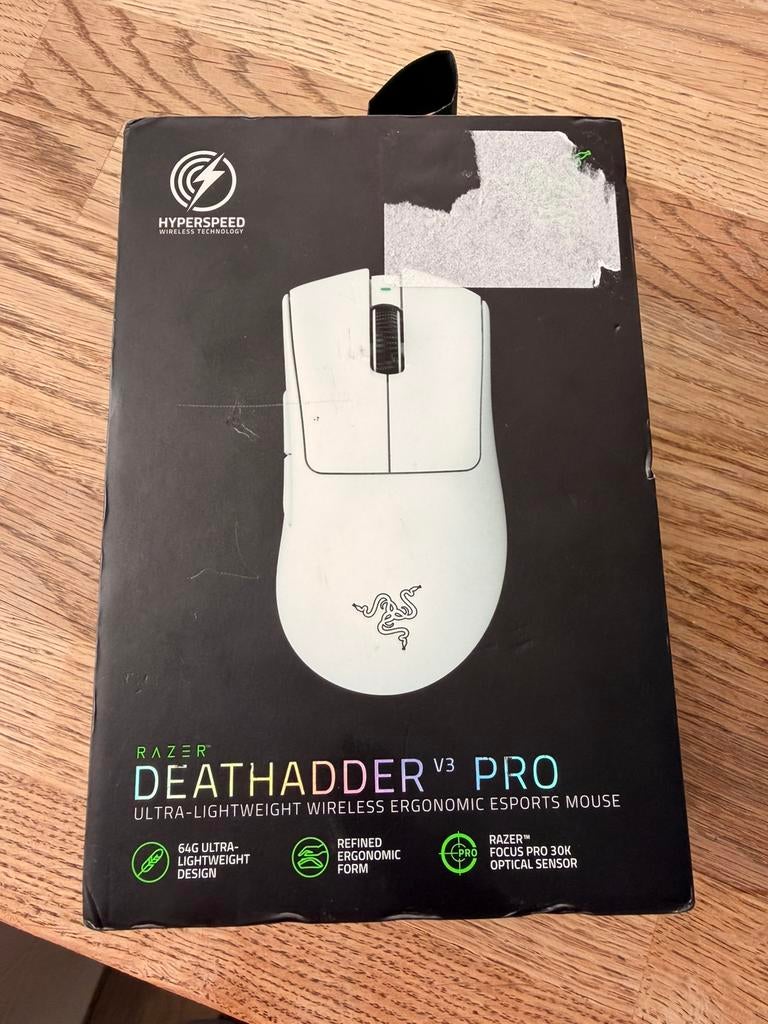Souris gaming Razer DeathAdder V3 Pro, Computers en Software, Muizen, Ophalen, Muis, Ergonomisch, Zo goed als nieuw