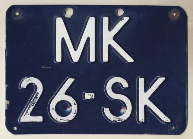 (m2) Vintage nummerplaat motorfiets, Collections, Envoi, Utilisé