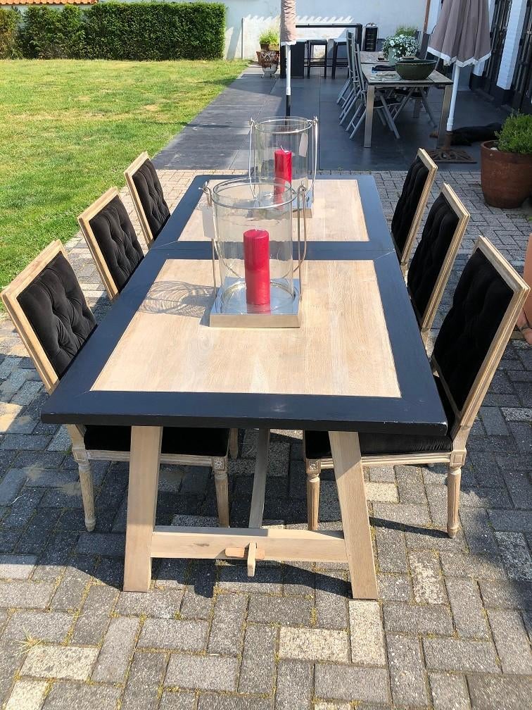 EETTAFEL Eichholtz Hillcrest - rustiek eiken tafel, Huis en Inrichting, Woonaccessoires | Overige, Ophalen, Gebruikt