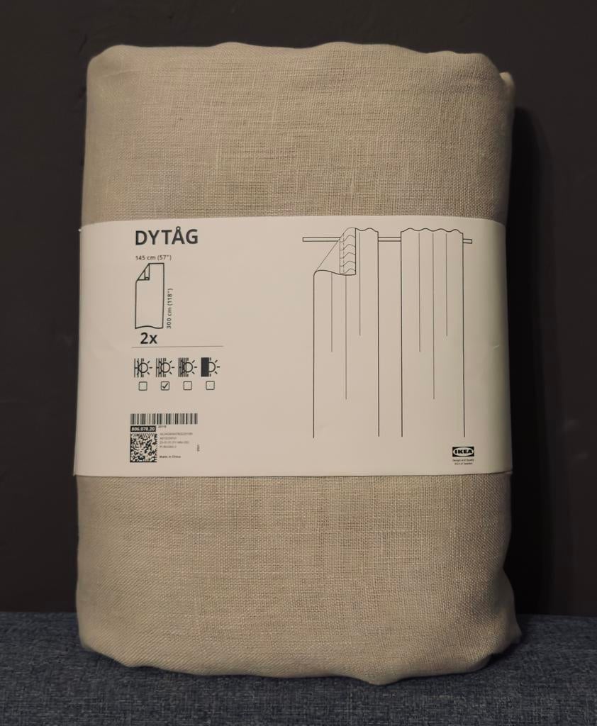 Rideaux en lin, 2 pièces, 145x300 cm, Enlèvement ou Envoi, Neuf