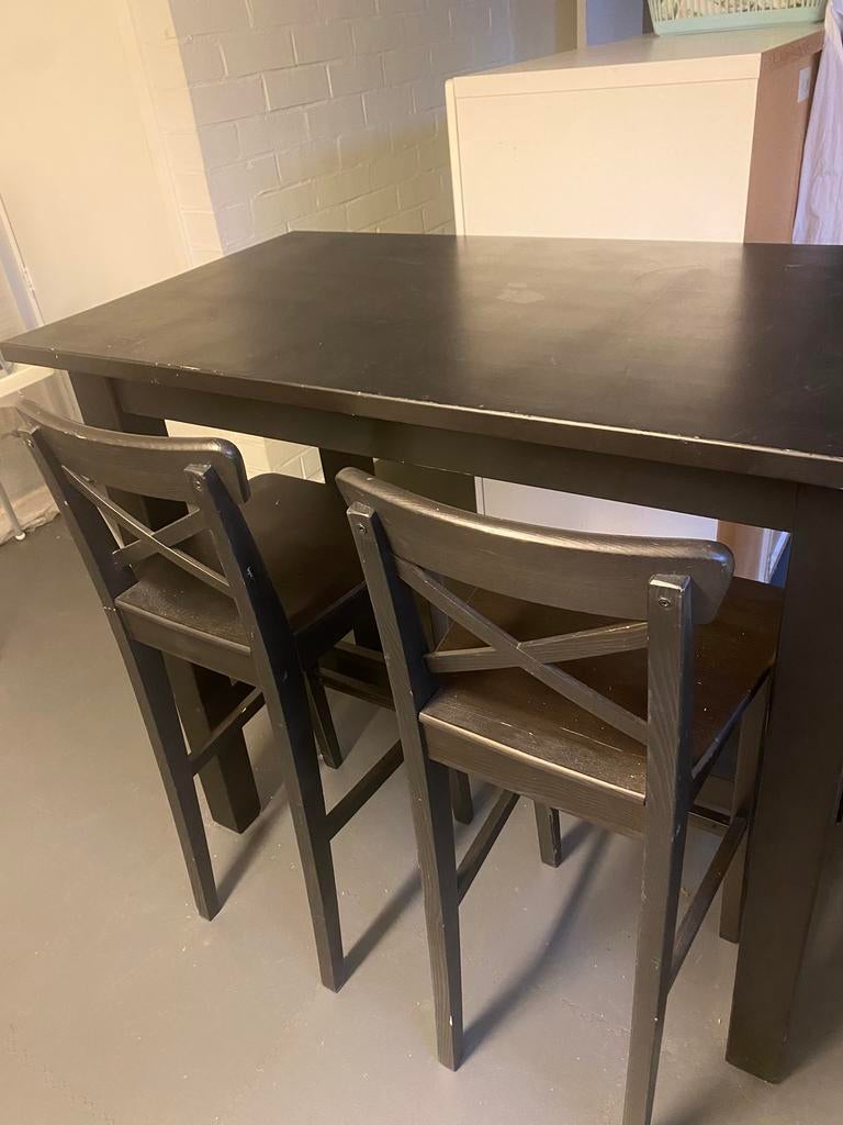 Table haute avec 2 chaises, Enlèvement, Comme neuf