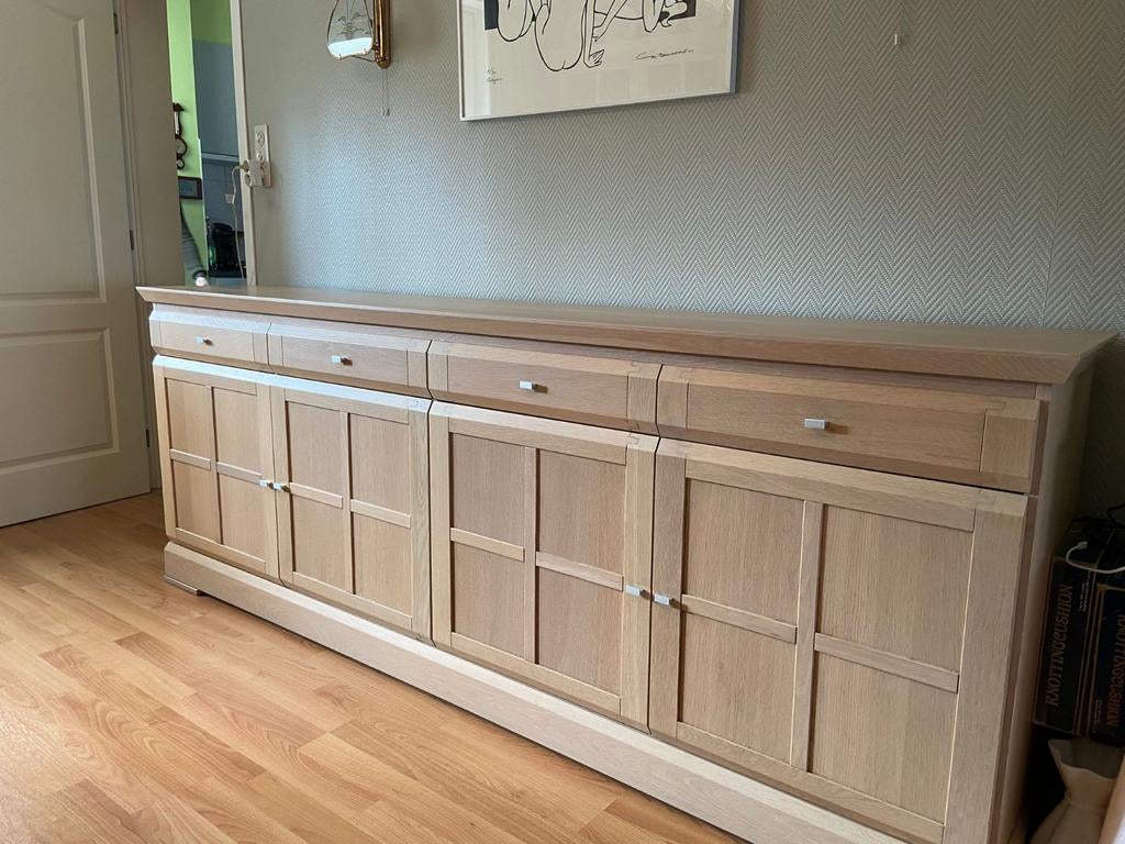 Complete landelijke eetplaats in lichte eik, Huis en Inrichting, Complete eetkamers, Ophalen