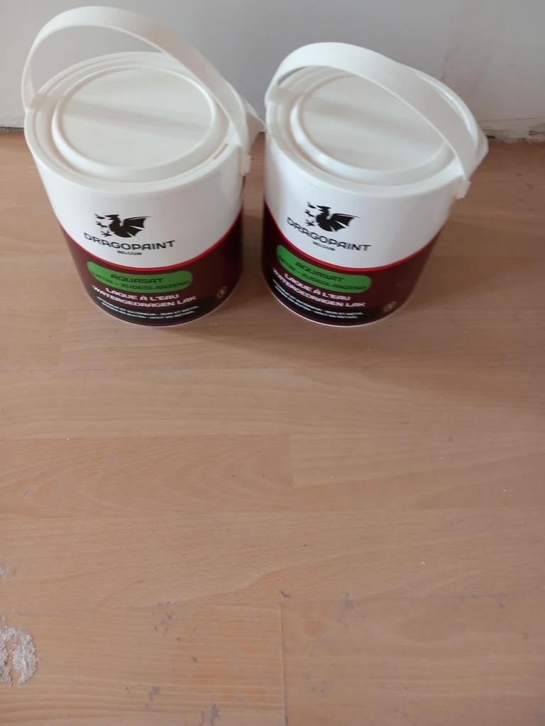 Peiture blanche pour bois bidon 2litres, Bricolage & Construction, Neuf, Moins de 5 litres, Laque, Enlèvement