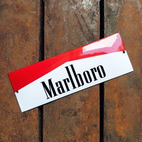 Emaille Schild MARLBORO Red Reclamebord Tabak Vintage Plaat, Verzamelen, Ophalen of Verzenden, Gebruikt, Reclamebord