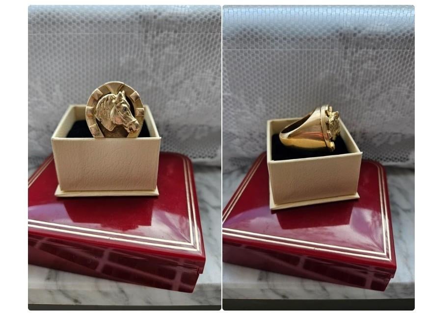 Bague tête de cheval or 18 carats, Bijoux, Sacs & Beauté, Bagues, Enlèvement, Or, Or