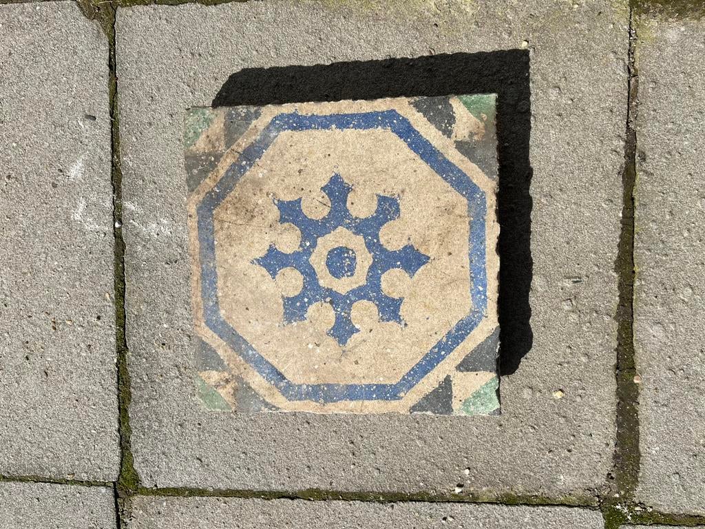 Portugese betontegels 20x20, Ophalen, Gebruikt, 5 tot 10 m², Overige typen