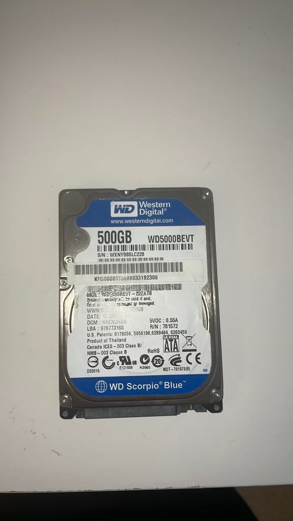 Gloednieuw 500gb hardeshijf, Computers en Software, Harde schijven, Ophalen, Intern, 500gb, HDD