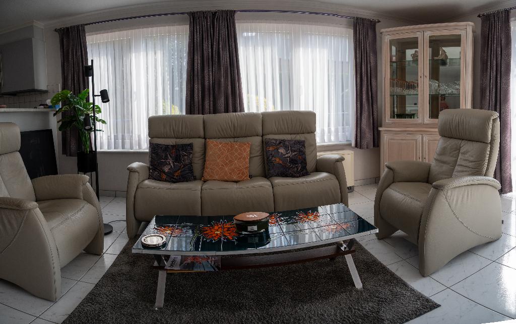 Comfortabele lederen salon – zonder tafel, Huis en Inrichting, Ophalen, Zo goed als nieuw, Leer