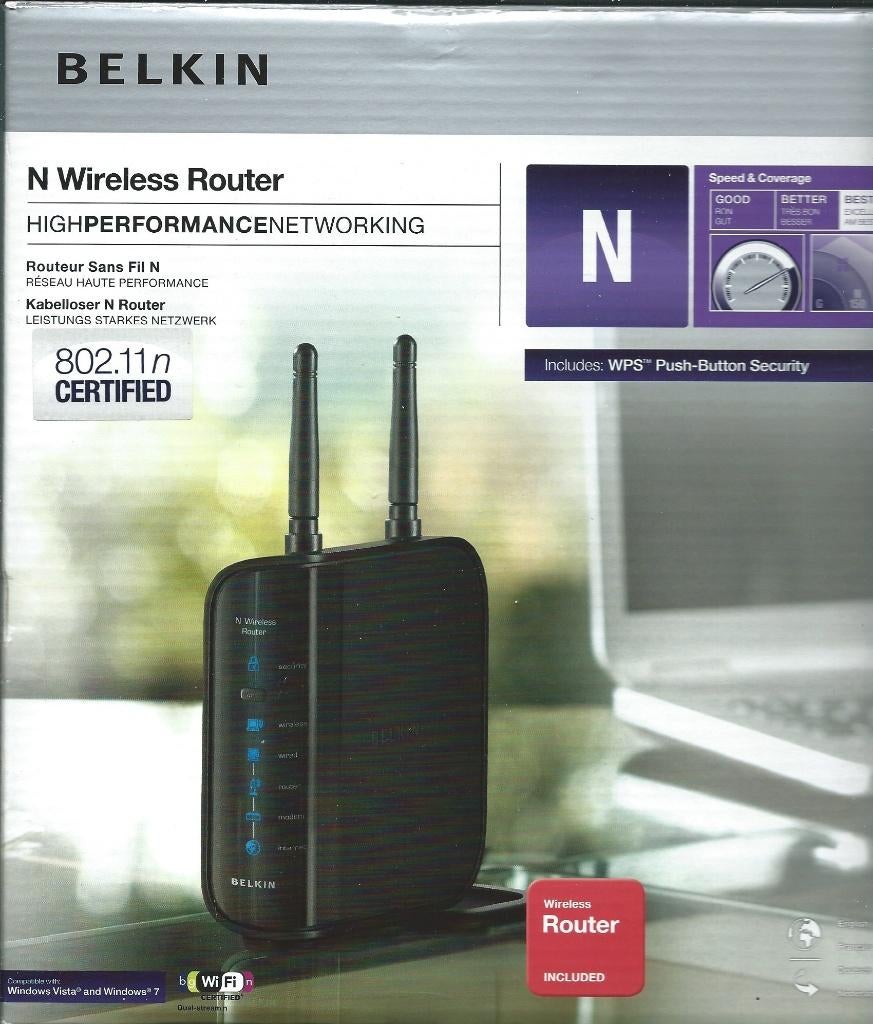 wireless router belkin, Informatique & Logiciels, Enlèvement ou Envoi, Utilisé, Routeur avec modem, Belkin