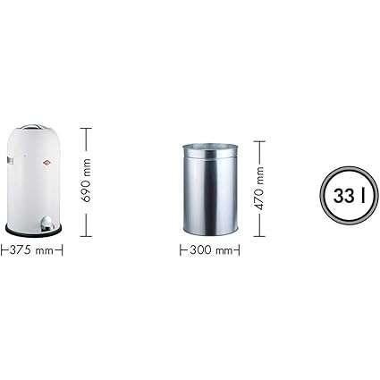 Wesco | Poubelle Kickmaster en sable mat, Neuf, À pédale, -, -