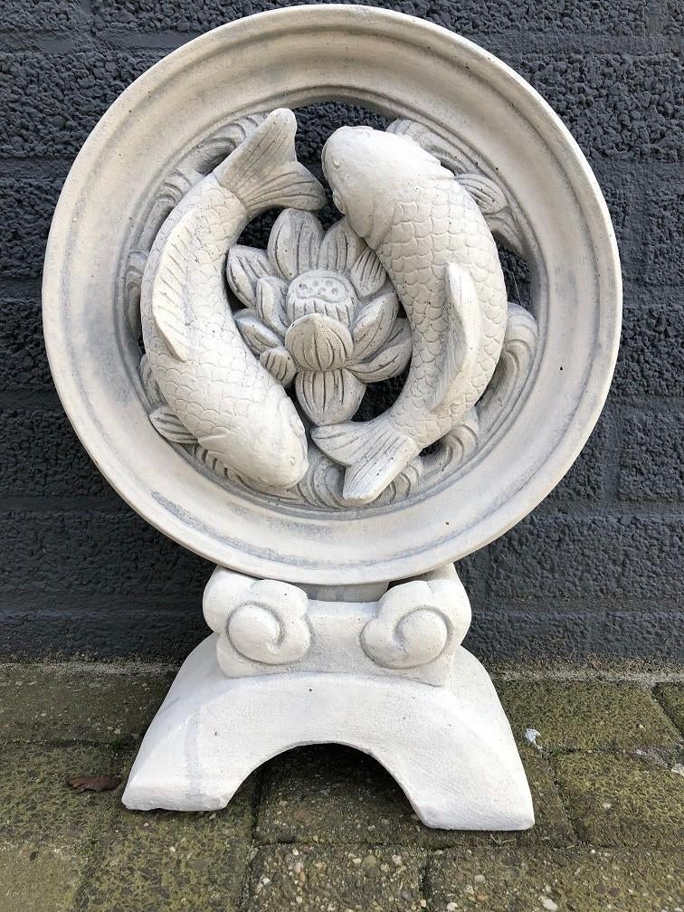 Koi karper vijver ornament, vol steen, Ophalen of Verzenden, Steen, Overige typen