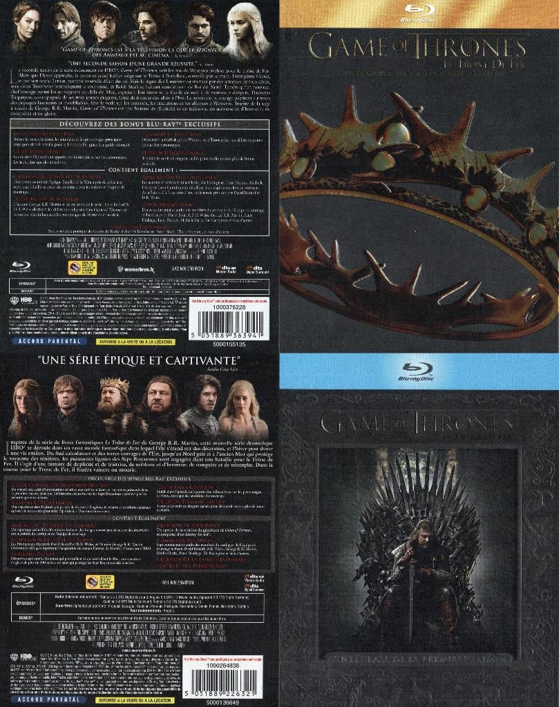 game of thrones seizoen 1& 2  (10 blu-ray), Cd's en Dvd's, Ophalen of Verzenden, Gebruikt, Avontuur, Boxset