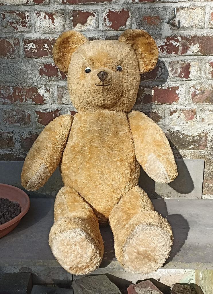 Grand ours en peluche vintage, Enlèvement ou Envoi, Utilisé, Ours en tissus