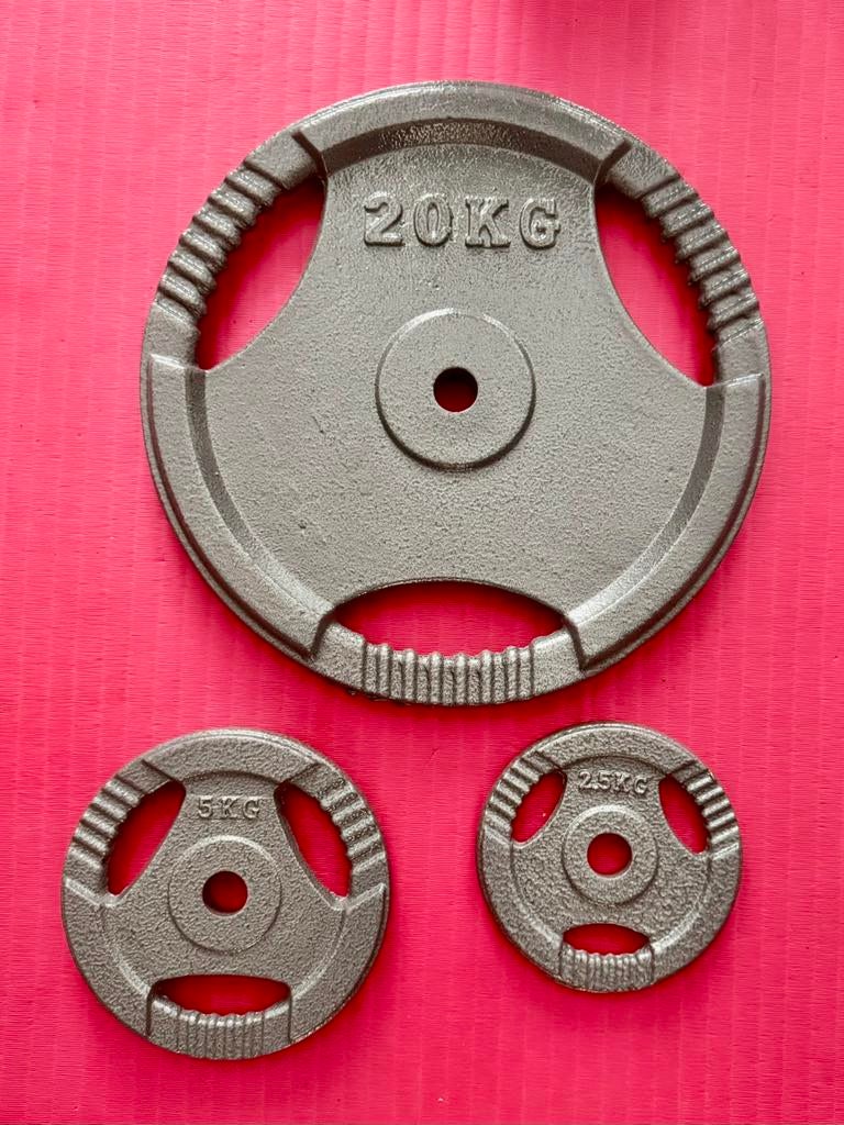 Halterschijf, 20kg, 5kg of 2,5kg met 30mm boring, Enlèvement, Comme neuf, Plaques d'haltères