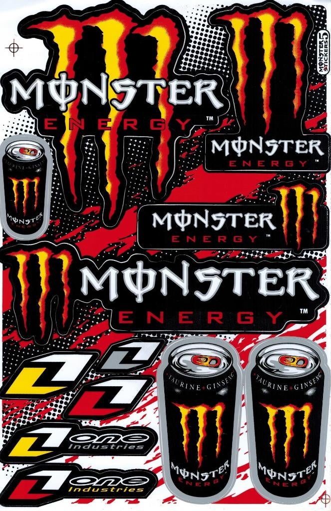 Ensemble de feuilles d'autocollants Monster Energy Orange, Enlèvement ou Envoi, Neuf, Marque