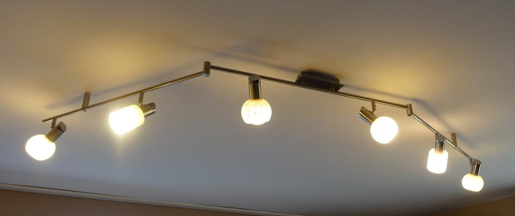 Plafonnier EGLO 6 ampoules 9 W économiques, orientable, Maison & Meubles, Lampes | Plafonniers, Utilisé, Verre, Métal, Autres matériaux