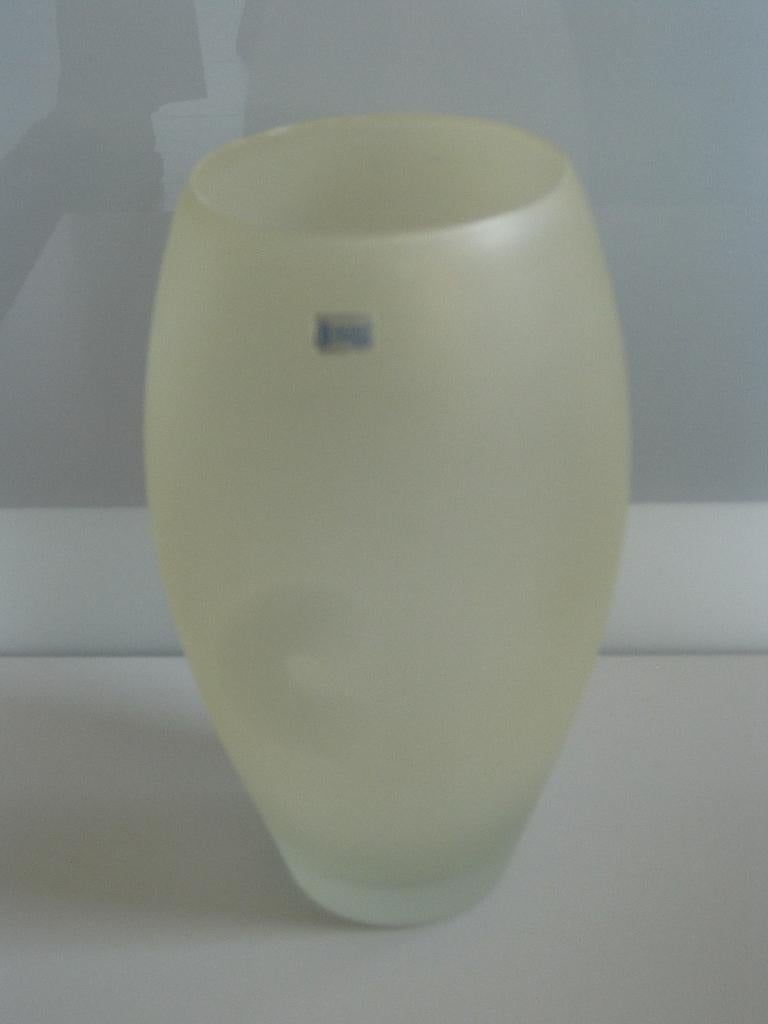 Mat glazen vaas Schott Zwiesel champagne kleur 25,5 cm, Gebruikt, Overige kleuren, Ophalen of Verzenden, Glas