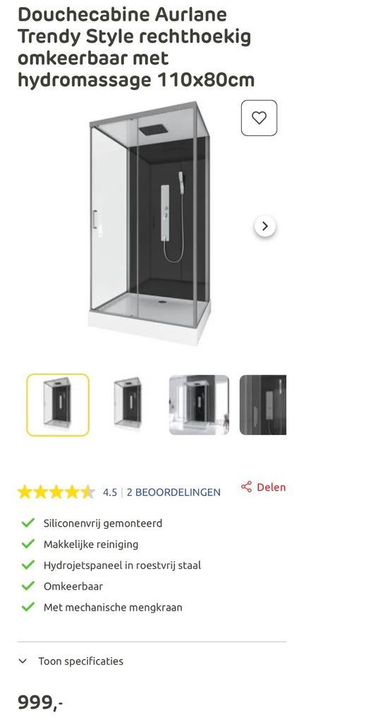 Cabine de douche Aurlane Trendy Style, Enlèvement, Comme neuf