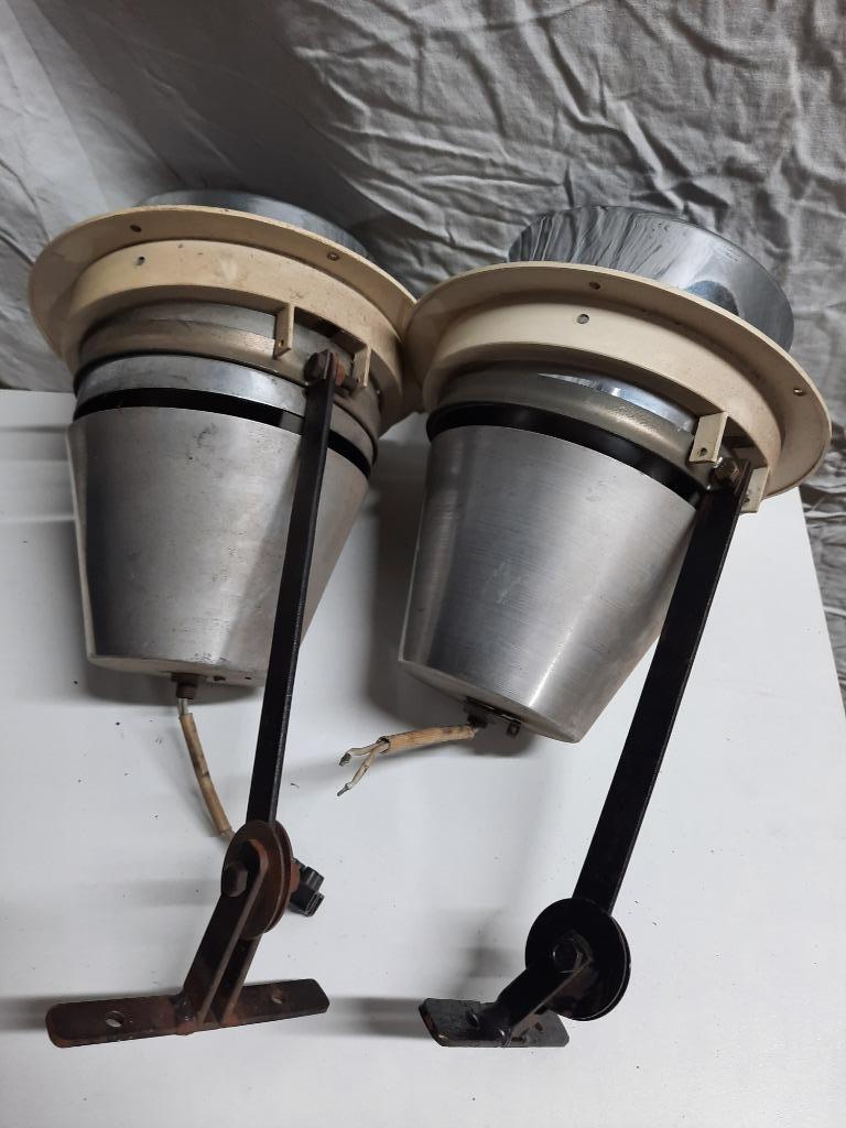 set van 2 vintage spots, collectoritems., Gebruikt, Metaal of Aluminium, Ophalen of Verzenden, Inbouw