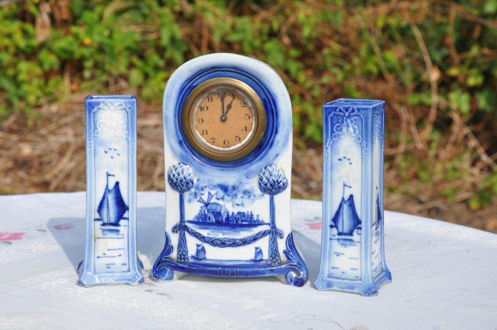 §  horloge delft 3 pieces, Antiquités & Art, Antiquités | Horloges, Enlèvement ou Envoi