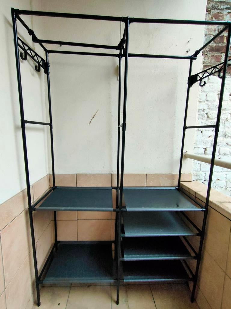 Kleerkast/Kledingrek XXL zwart 173x36x108cm, Ophalen