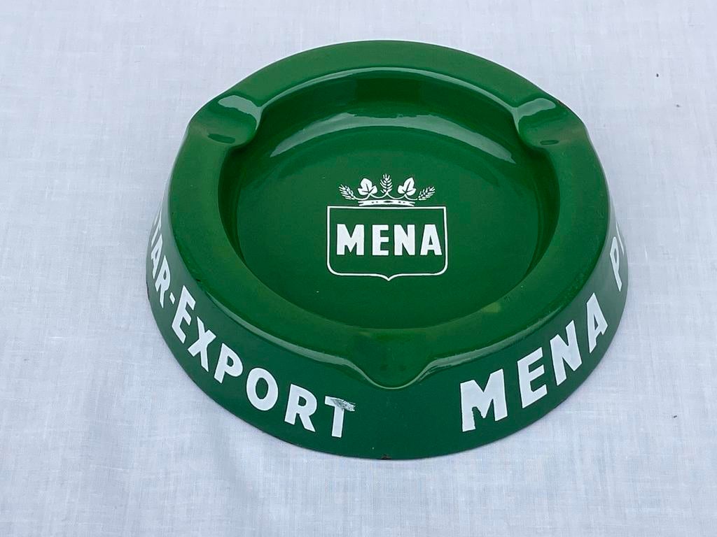 Cendrier de brasserie en émail Mena Rotselaar, Collections, Enlèvement ou Envoi, Utilisé, Autres types, Autres marques