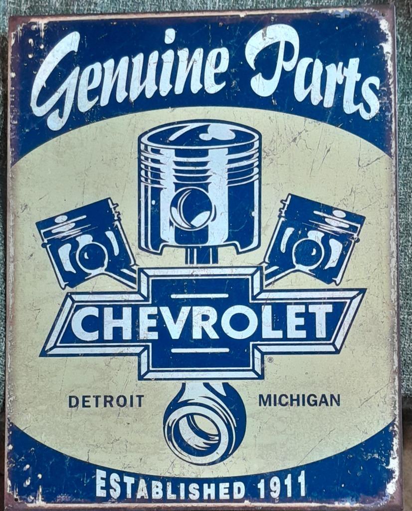 Plaque publicitaire /pièces Chevrolet/PISTONS/general Motor, Collections, Enlèvement ou Envoi, Neuf