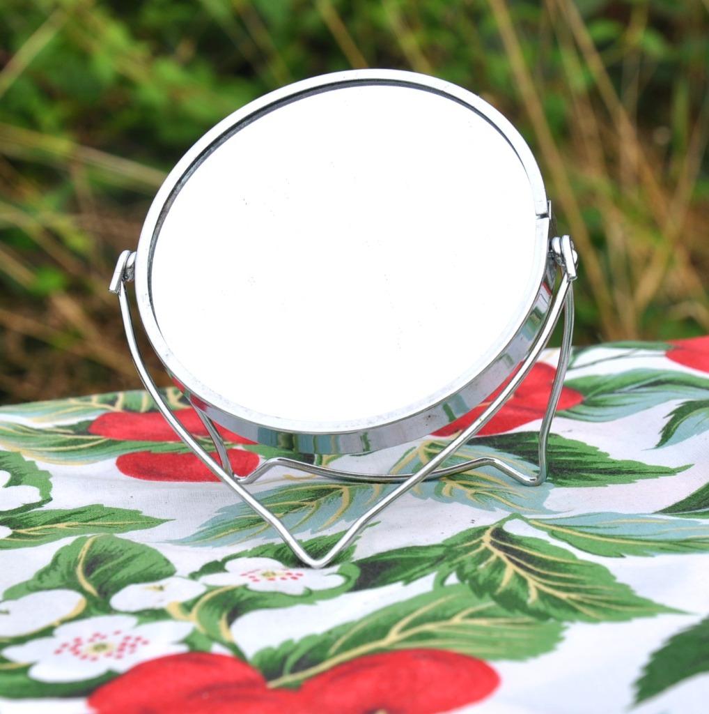 petit miroir a poser double faces, Ophalen of Verzenden, Zo goed als nieuw, Rond